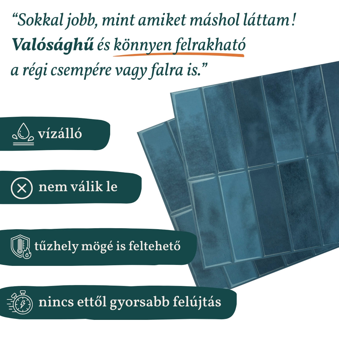 Stick&Done Falburkolat Bali Blue - 10db - 30x30cm