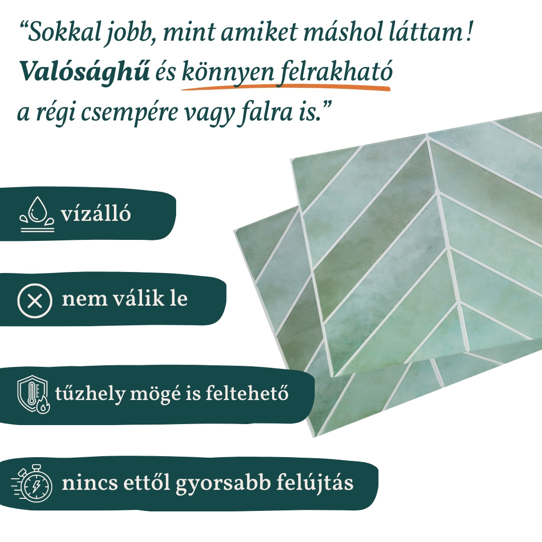 Stick&Done Falburkolat London Green - 10db - 32x25cm