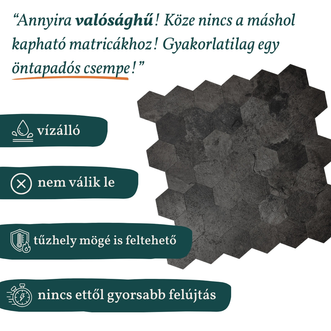 Stick&Done Pro Falburkolat Berlin Black - 10db - 29x29cm