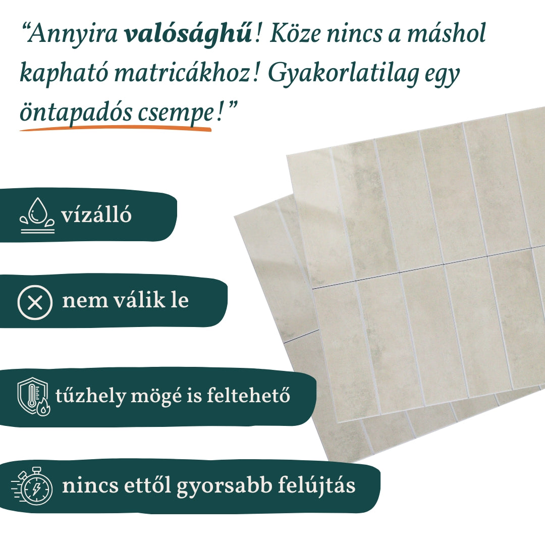 Stick&Done Pro Falburkolat Sydney White - 10db - 29x29cm