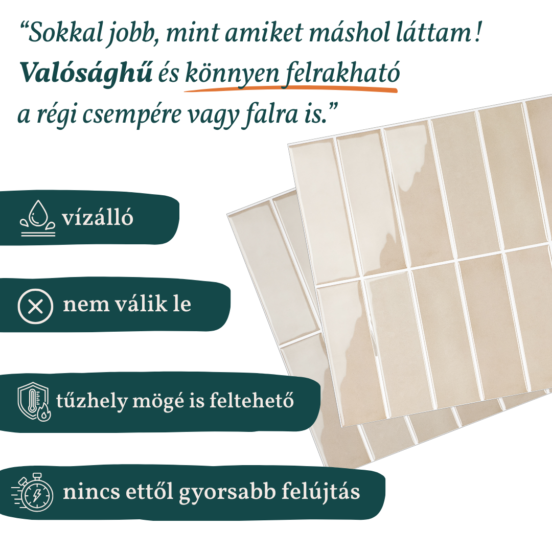 Stick&Done Falburkolat Bali Beige - 10db - 30x30cm