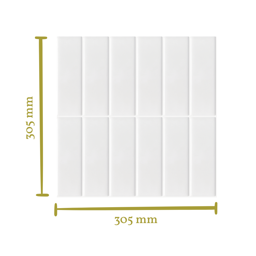 Stick&Done Falburkolat Bali White - 10db - 30x30cm