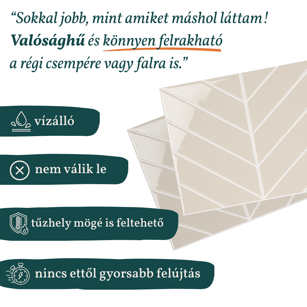 Stick&Done Falburkolat London Beige - 10db - 32x25cm