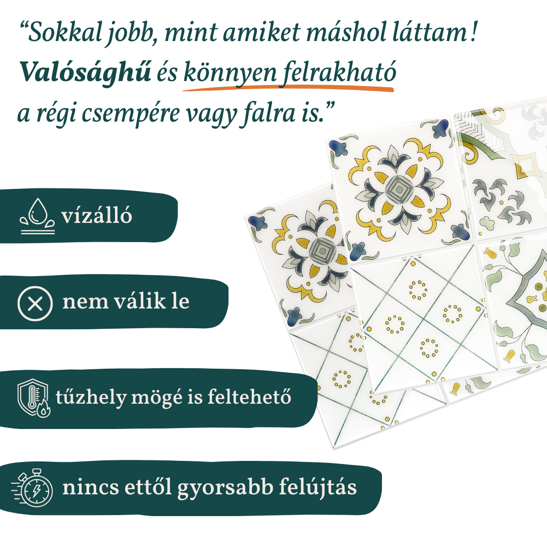 Stick&Done Falburkolat Madrid White - 10db - 23x23cm